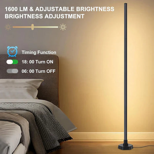 LED Pro Corner Lamp, RGB Corner Floor Lamp With App And Remote Control, 16 Million Colors And 68+ Scenes Changing Color Changing With Music Sync For Living Room