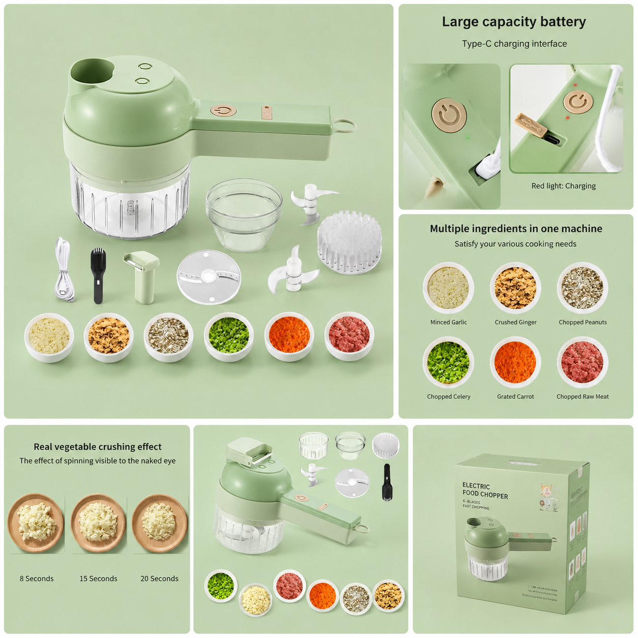 4 In 1 Portable Electric Vegetable Cutter Set