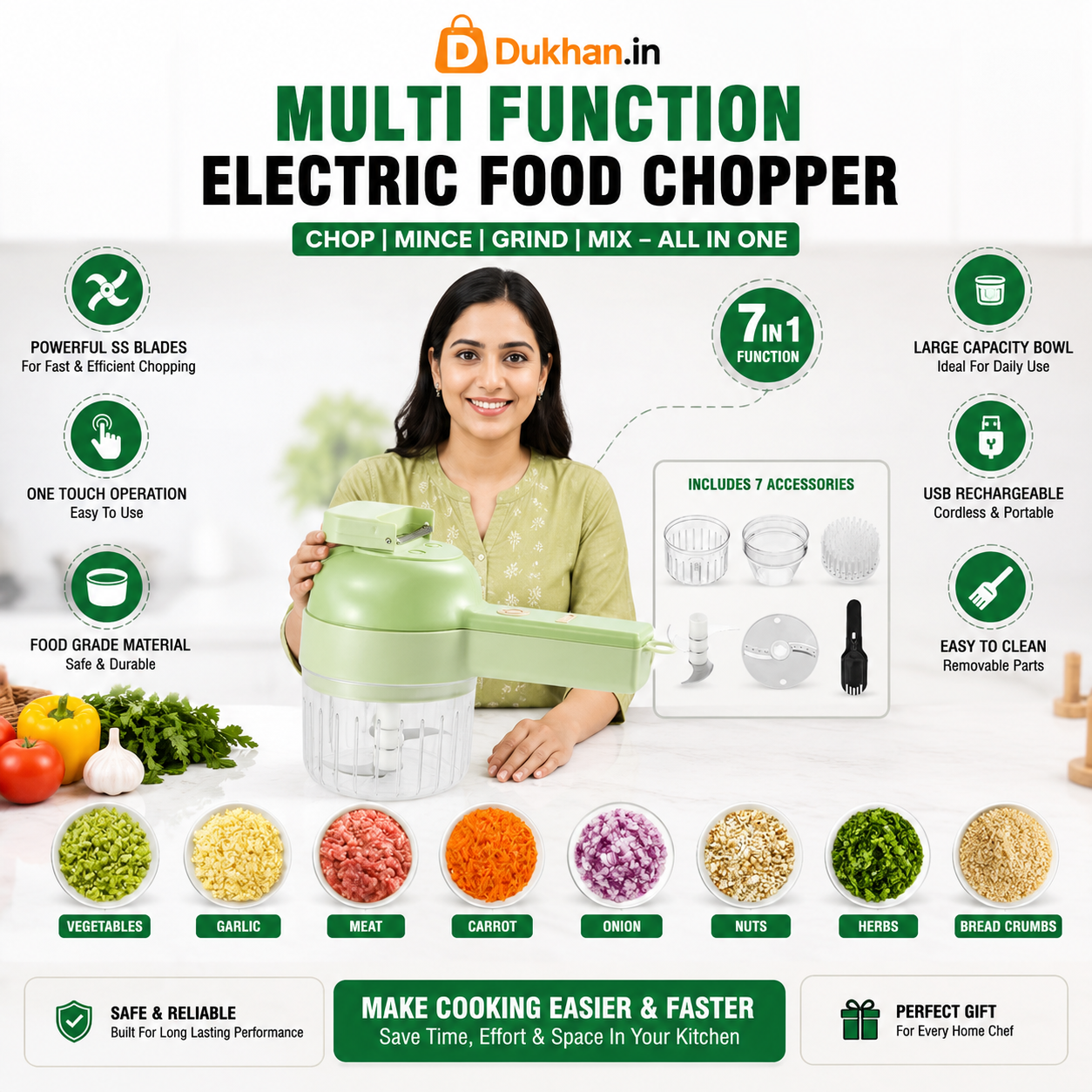 4 In 1 Portable Electric Vegetable Cutter Set